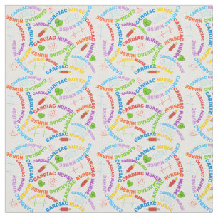 Cardiac Nurse Colourful Wording Fabric