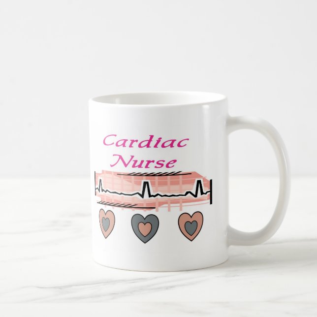 Cardiac Nurse EKG Paper Design Coffee Mug (Right)