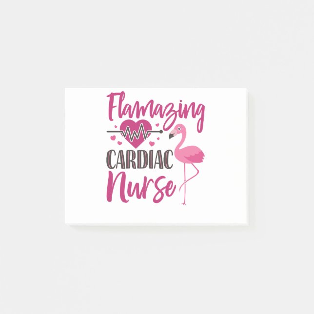 Cardiac Nurse Flamingo Nurses Week Appreciation Post-it Notes (Front)