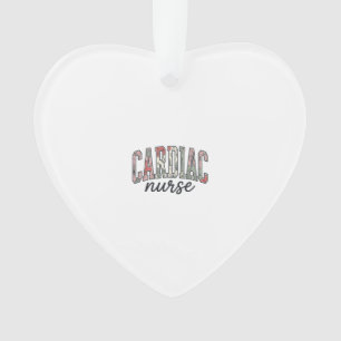 Cardiac Nurse Floral Varsity Lettering Design_1 Ornament