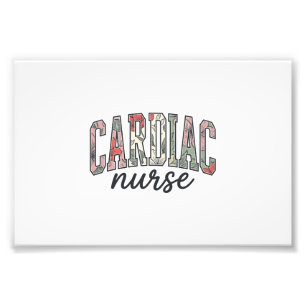 Cardiac Nurse Floral Varsity Lettering Design_1 Photo Print