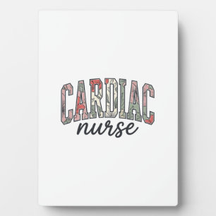 Cardiac Nurse Floral Varsity Lettering Design_1 Plaque