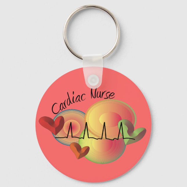 Cardiac Nurse Gifts Keychain (Front)