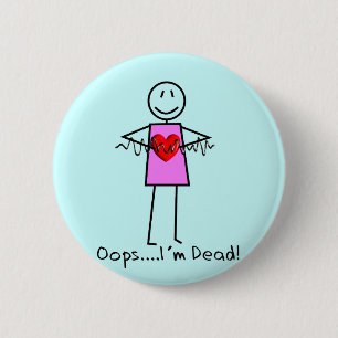 Cardiac Nurse Gifts Stick Person Design V-Fib 2 Inch Round Button