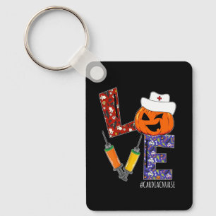 Cardiac Nurse Love Nurse Life Halloween Pumpkin Co Keychain