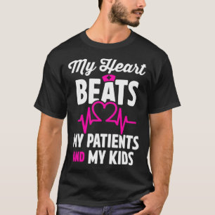 Cardiac Nurse Mom Cardiology My Heart Beats for Tw T-Shirt