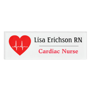 Cardiac Nurse Name Tag Personalized