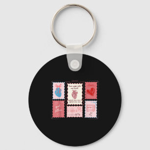 Cardiac Nurse Scalloped Stamp Heart Anatomy Coquet Keychain