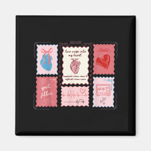 Cardiac Nurse Scalloped Stamp Heart Anatomy Coquet Magnet