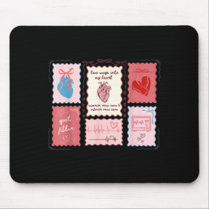Cardiac Nurse Scalloped Stamp Heart Anatomy Coquet Mouse Pad