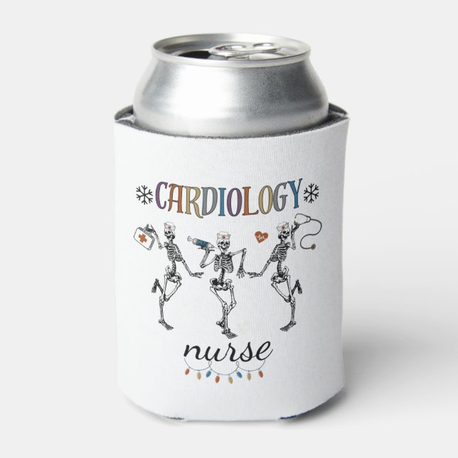 Cardiac Nurse Shirt Christmas Can Cooler (Can Front)