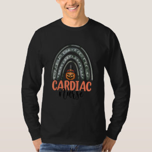Cardiac Nurse Spooky Halloween Pumpkin Rainbow Nur T-Shirt