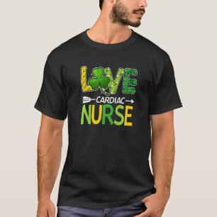 Cardiac Nurse St Patricks Day Love Stethoscope Rn  T-Shirt