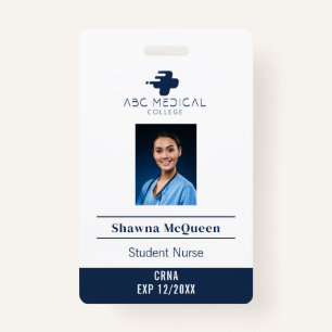 Cardiac Nurse Student Practitioner QR Code Photo Badge