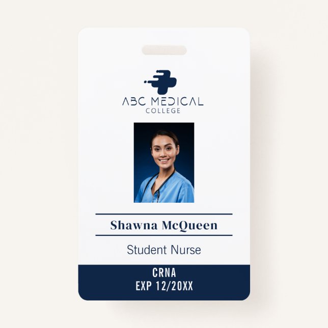 Cardiac Nurse Student Practitioner QR Code Photo Badge (Front)
