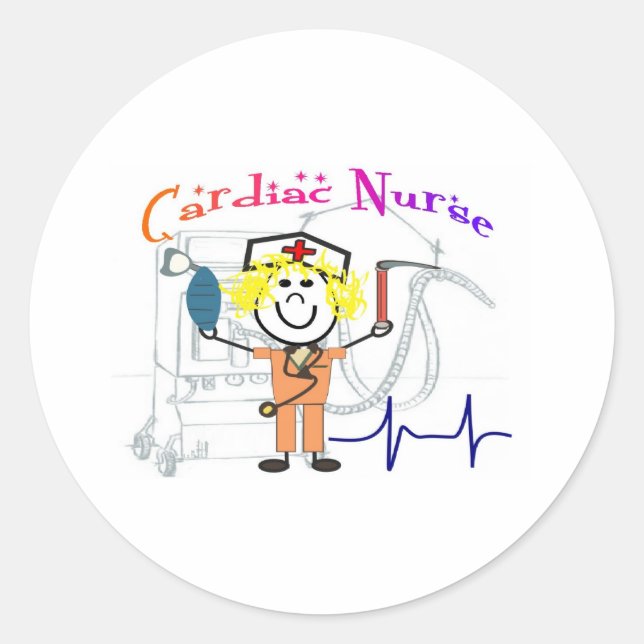 Cardiac Nurse  Unique and Adorable Gifts Classic Round Sticker (Front)
