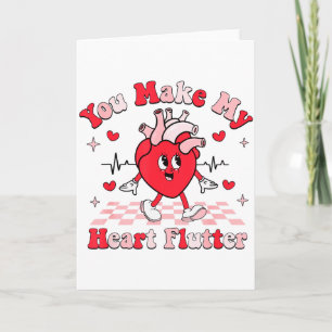 Cardiac Nurse Valentine You Make My Heart Flutter Card