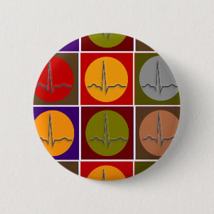 Cardiac QRS Pop Art 2 Inch Round Button