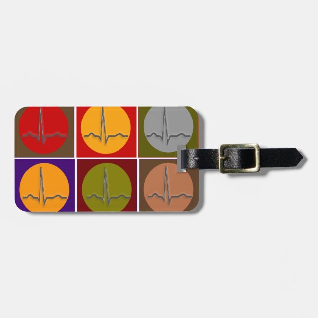 Cardiac QRS Pop Art Luggage Tag (Front Horizontal)