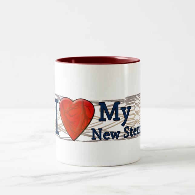 Cardiac Recovery Gifts | Stent T-shirts Two-Tone Coffee Mug (Center)