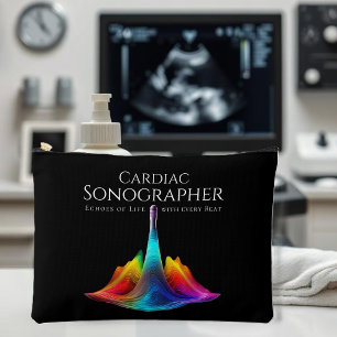 Cardiac Sonographer-Colourful Ultrasound Waves Accessory Pouch