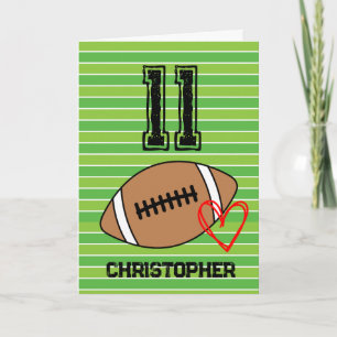Cardiaque et football 11e carte d'anniversaire