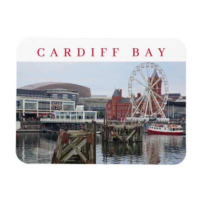 Cardiff Bay panoramic view fridge magnet (Horizontal)