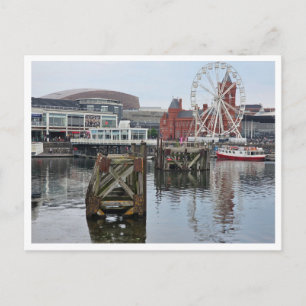 Cardiff Bay panoramic view postcard