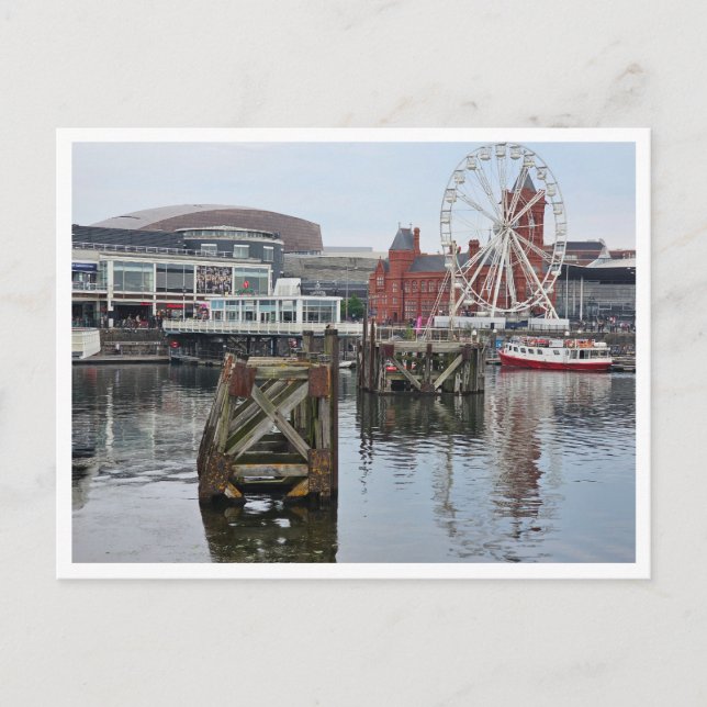 Cardiff Bay vue panoramique carte postale (Devant)