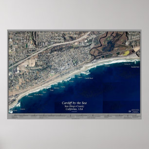 Cardiff by the Sea, affiche satellite californienn