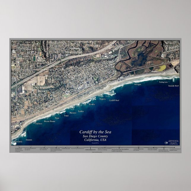 Cardiff by the Sea, affiche satellite californienn (Devant)