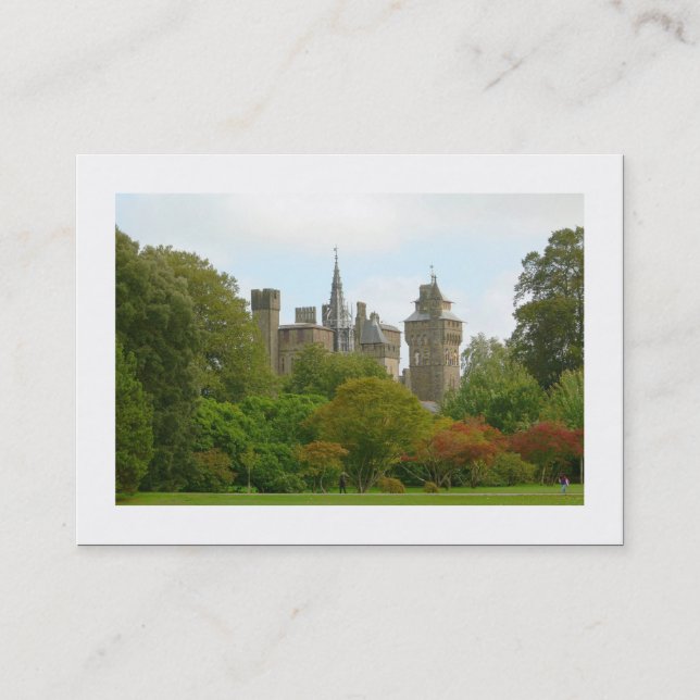 Cardiff Castle (Bordered) Business Card (Front)