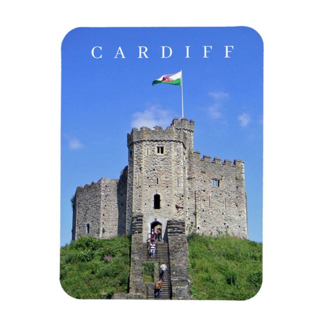 Cardiff Castle view fridge magnet (Vertical)