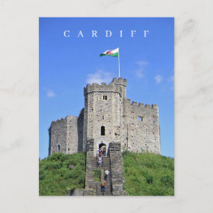 Cardiff Castle view postcard