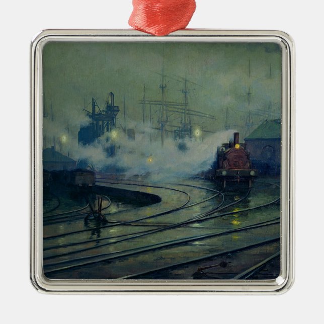 Cardiff Docks, 1896 Metal Ornament (Front)