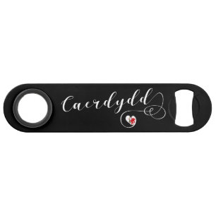 Cardiff Flag In A Heart, Wales, Caerdydd Bar Key