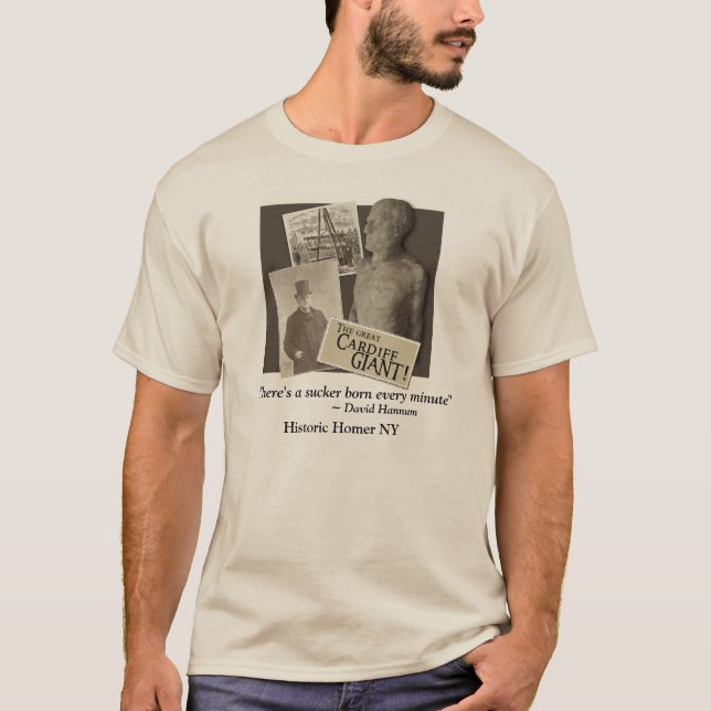 Cardiff Giant w/David Hannum Quote Long Sleeve Tee (Front)