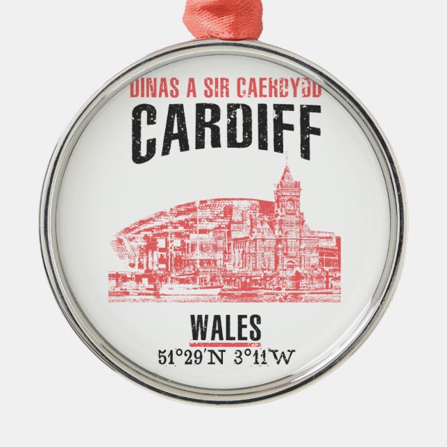 Cardiff Metal Ornament (Front)