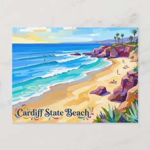 Cardiff State Beach California Postcard