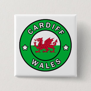 Cardiff Wales 2 Inch Square Button