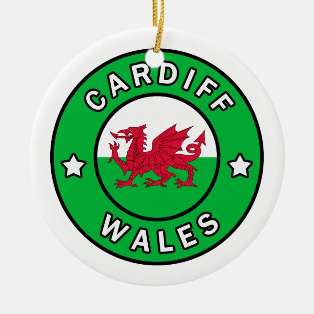 Cardiff Wales Ceramic Ornament (Front)