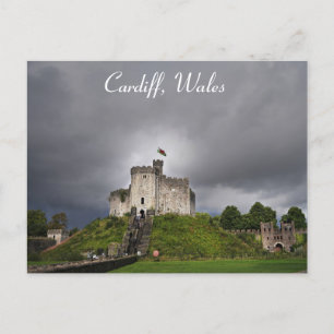 Cardiff Wales Welsh Castle Travel Postcard