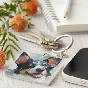 Cardigan corgi watercolor keychain