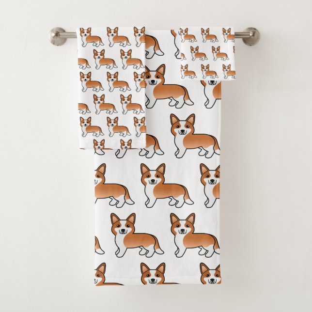 Cardigan Rouge Et Blanc Gallois Corgi Motif (En situation)