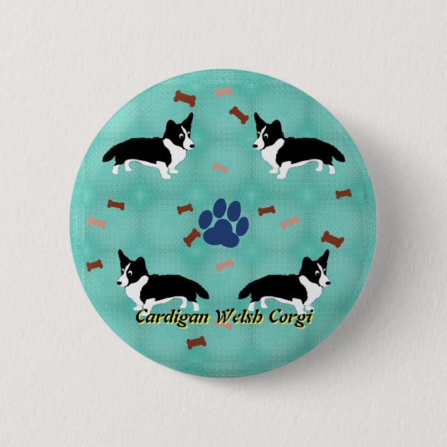 Cardigan Welsh Corgi 2 Inch Round Button (Front)