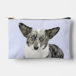 Cardigan Welsh Corgi Blue Merle Painting Dog Art Accessory Pouch