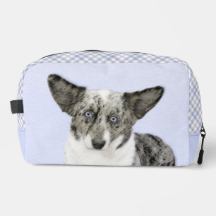 Cardigan Welsh Corgi Blue Merle Painting Dog Art Dopp Kit