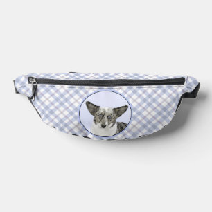 Cardigan Welsh Corgi Blue Merle Painting Dog Art Fanny Pack