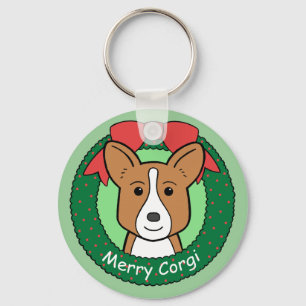 Cardigan Welsh Corgi Christmas Keychain