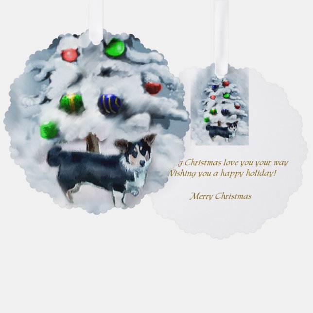 Cardigan Welsh Corgi Christmas Ornament Card (Front/Back)